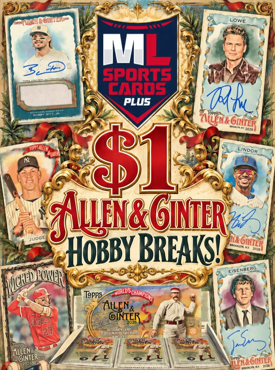 6PM EST On Thursday $1 Team Auctions On eBay Live!
2026 Topps Allen & Ginter Baseball With John,, Max, & Dalton! https://www.ebay.com/ebaylive/sellers/ie_g61vlQla #topps #allenandginter #ebay #ebaylive #football