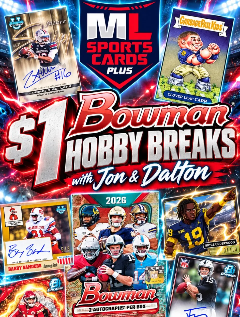 6PM On Thursday! Dalton & Jon Are Running Bowman Football Hobby On eBay Live!  Come Join Us!